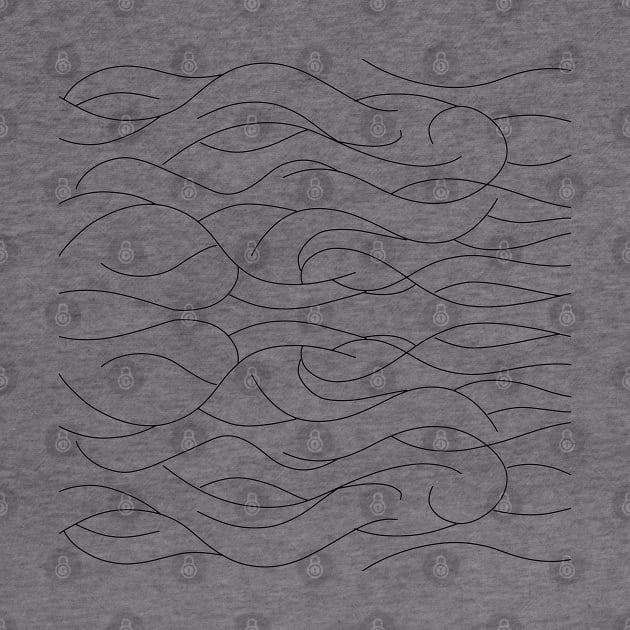 Geometric Waves Line Drawing by jen28